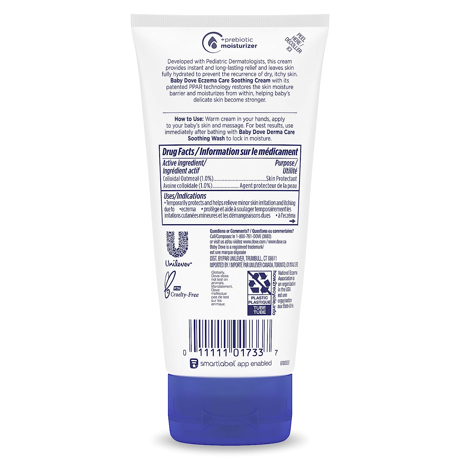Baby Dove Soothing-Cream To Soothe Delicate Baby Skin Eczema Care No Artificial Perfume or Color, Paraben Free, Phthalate Free 5.1 oz - Image 2